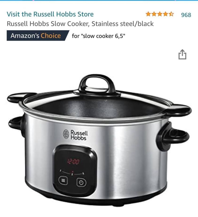 Nồi nấu chậm Russell Hobbs 6 lit - điều khiển điện tử