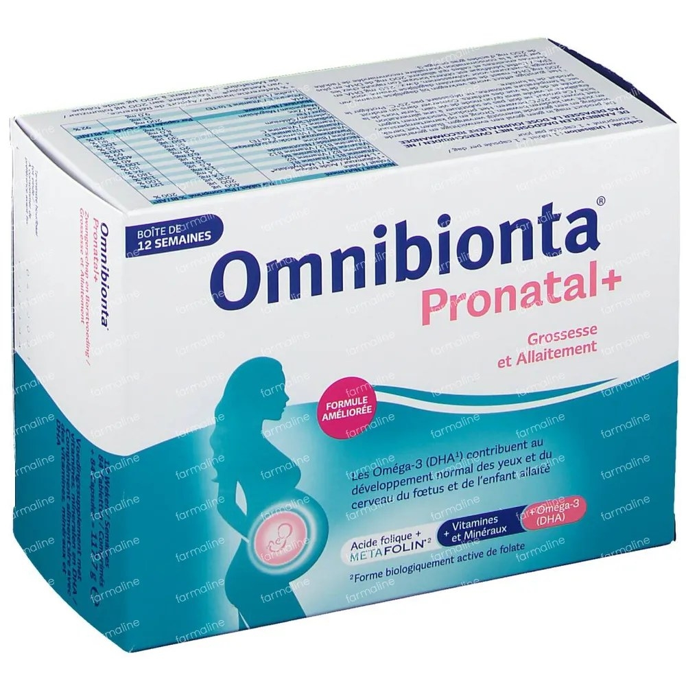 Thuốc bầu Omnibionta Pronatal+ (84v + 84v) bổ sung axit Folic, DHA, Omega3