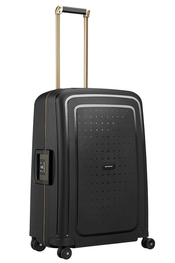 Vali Samsonite S’Cure DLX Black/Gold khoá ngoàm (Size L 28 inch) - Made in EU