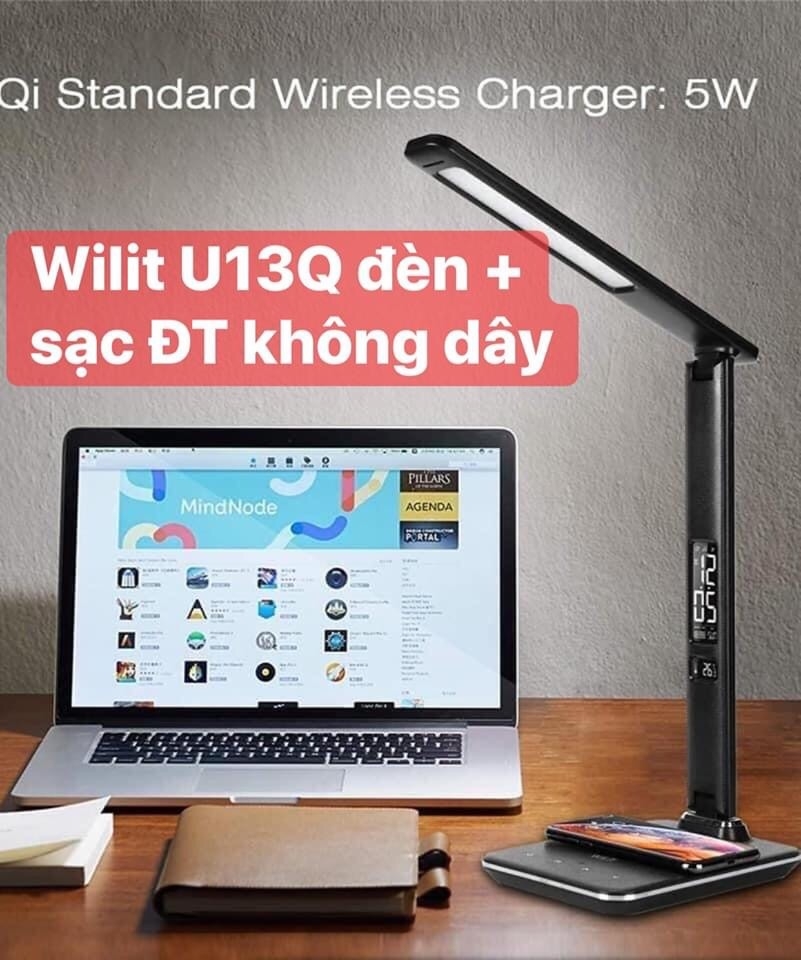 Đèn Wilit U13AQ kết hợp sạc ĐT không dây