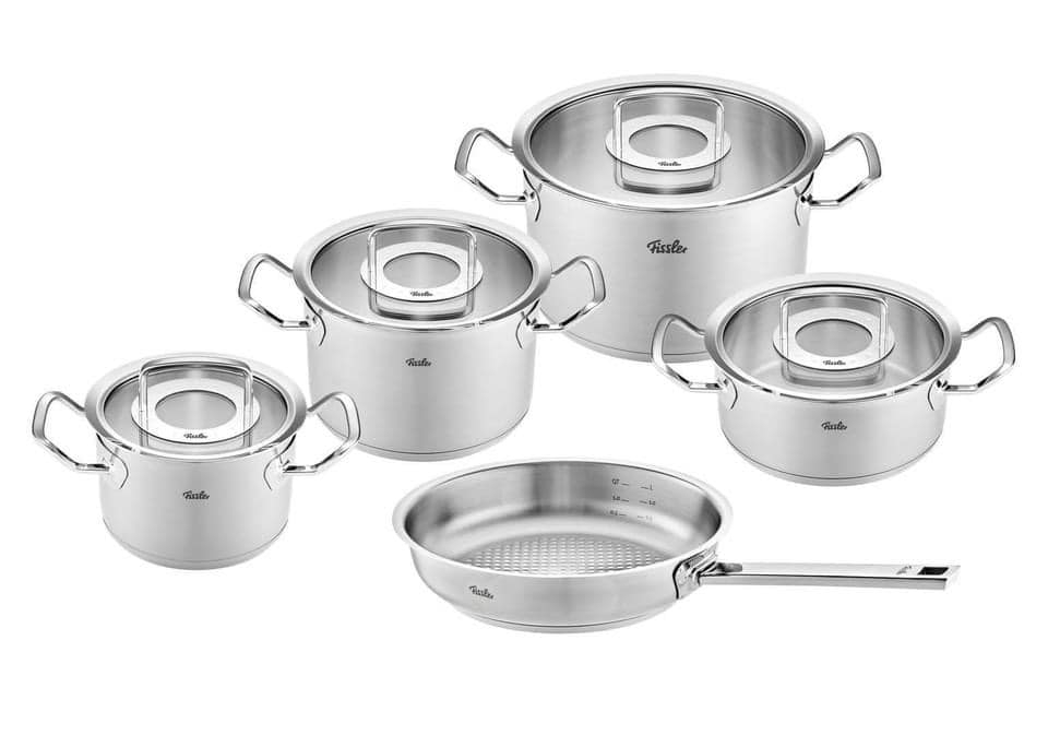 Bộ nồi Fissler Pure Profi Original 084-379-05-000/0 vung kính kèm chảo tổ ong