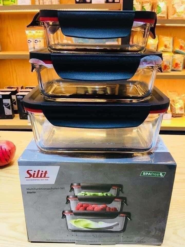 Set hộp thuỷ tinh đựng thức ăn Silit Storio
