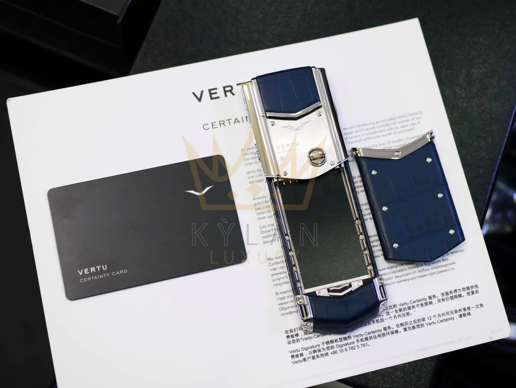 Vertu Signature S Navy Alligator