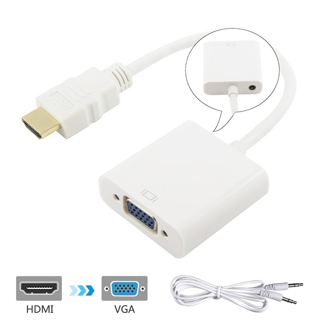 Cáp chuyển đổi HDMI sang VGA - Có tích hợp cổng âm thanh 3.5mm giá rẻ | Huylinh