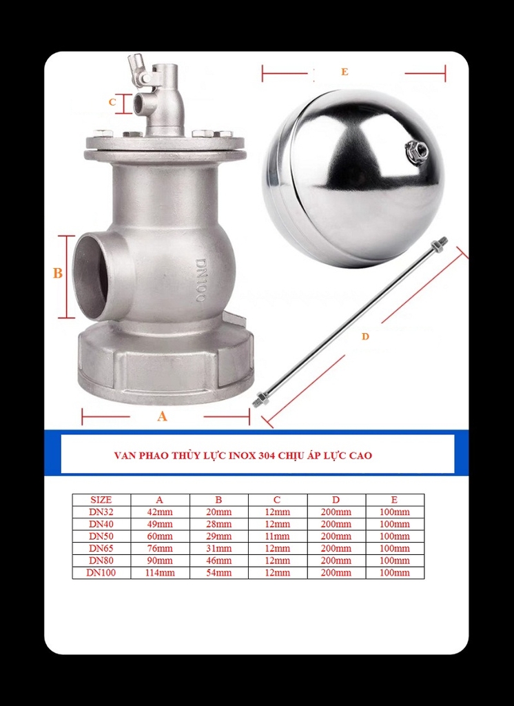 VAN PHAO INOX CHỊU ÁP LỰC CAO