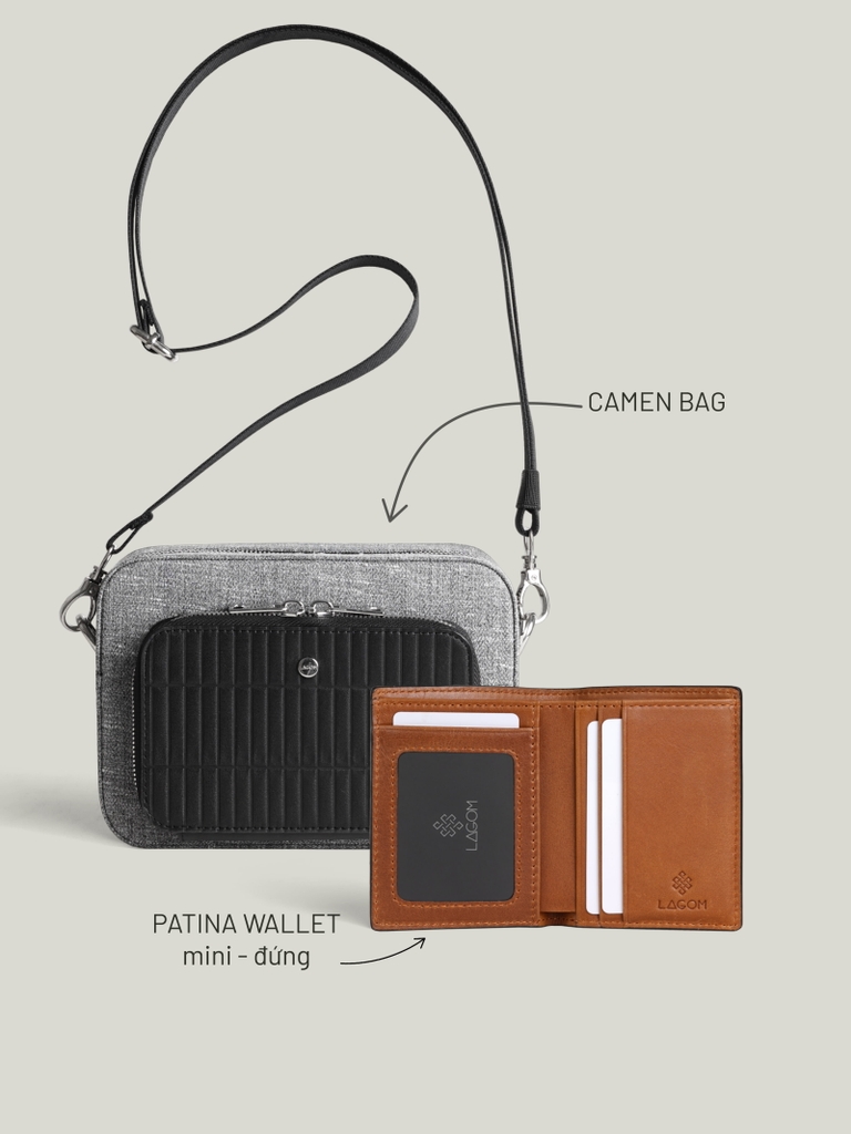 Combo Túi Camen + Ví Patina Mini Đứng