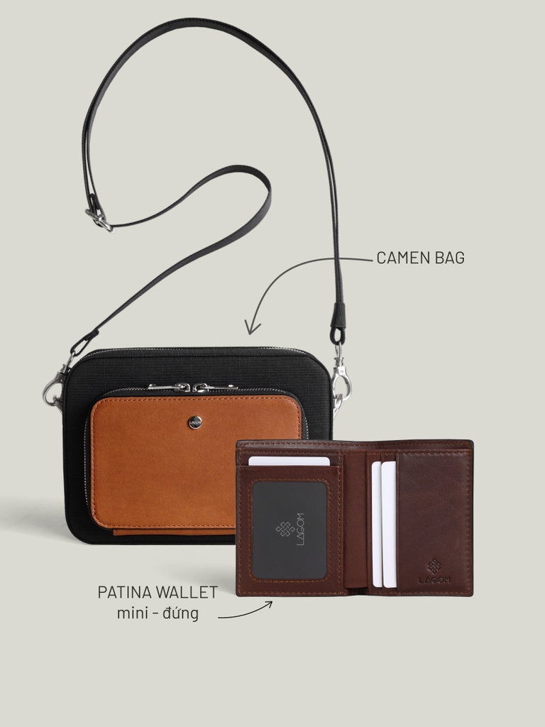 Combo Túi Camen + Ví Patina Mini Đứng
