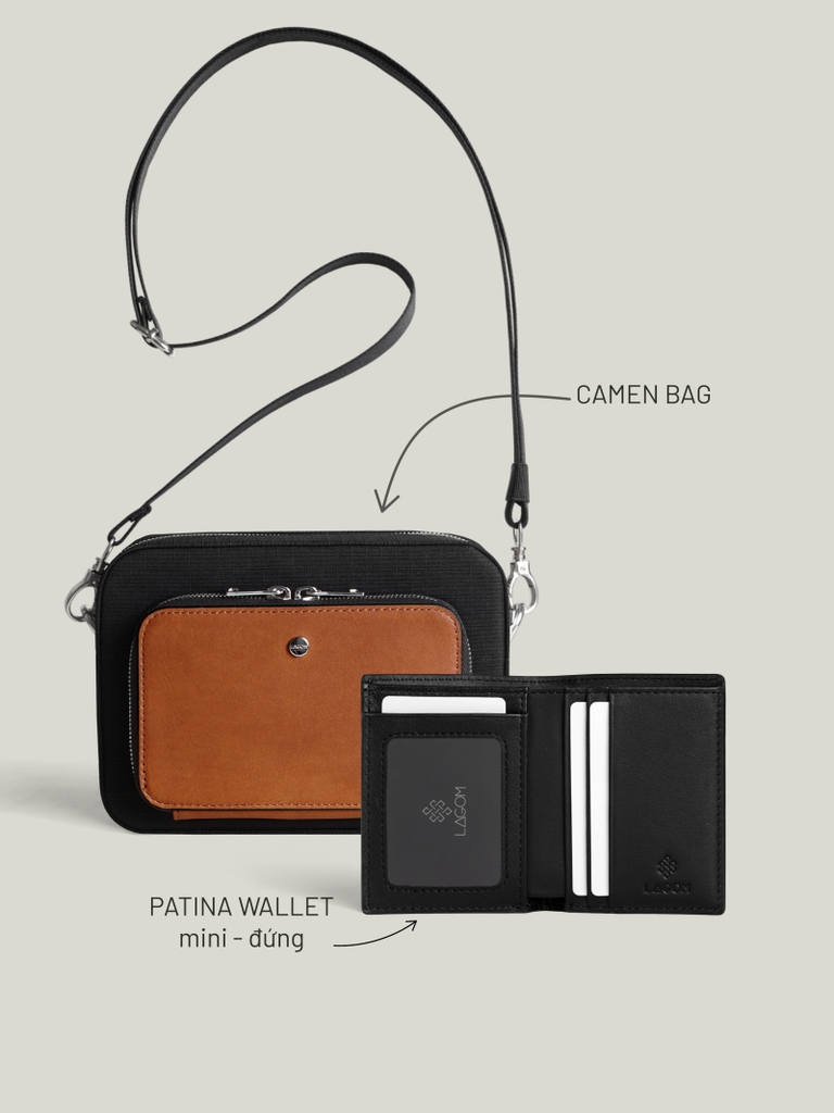 Combo Túi Camen + Ví Patina Mini Đứng