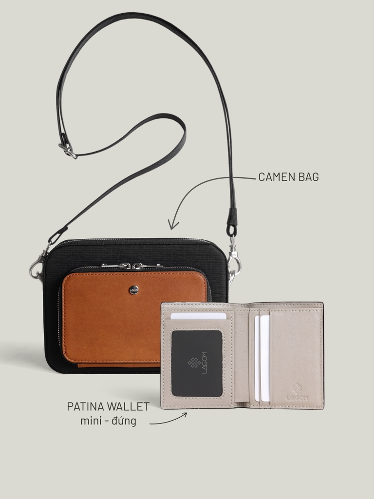 Combo Túi Camen + Ví Patina Mini Đứng