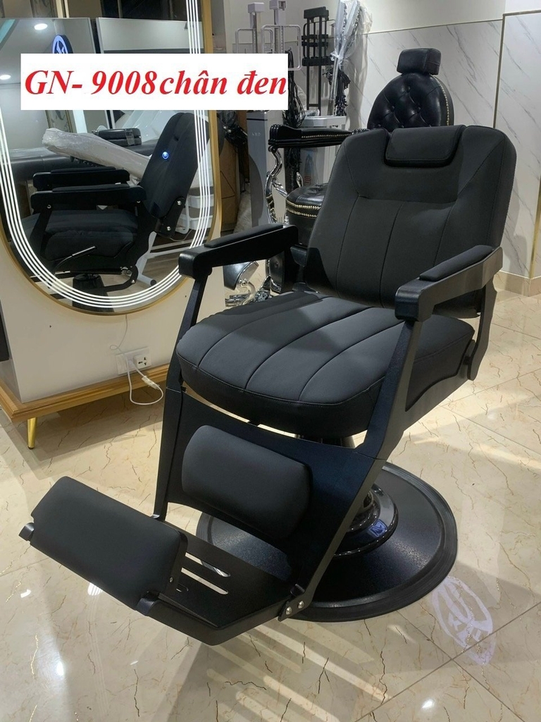 Ghế cắt tóc nam barber cao cấp khung hợp kim, đệm mút đúc hqh 512