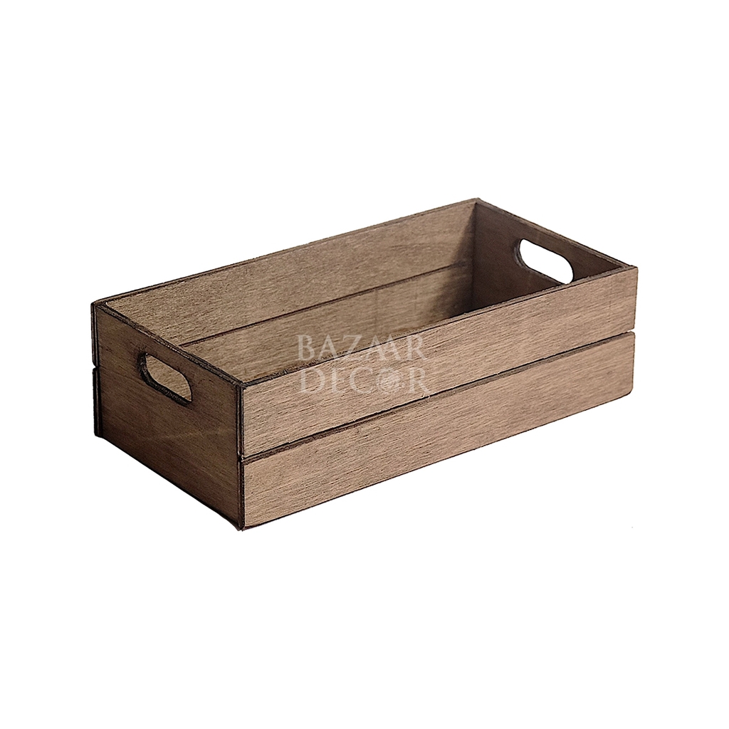 Khay gỗ ép mini có quai size M | 11x21x6cm