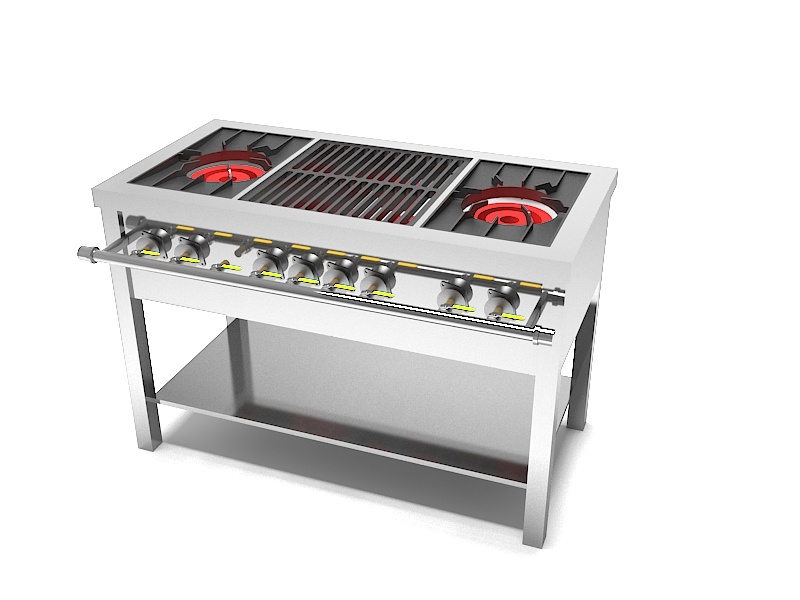 Bếp ga 1200mm/ 2 họng to 4 họng nhỏ