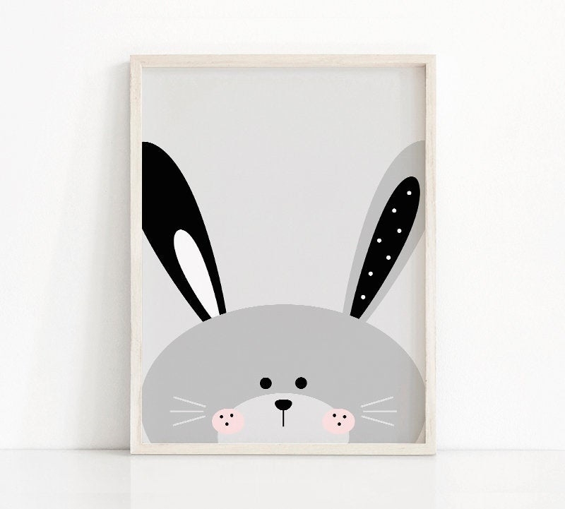Rabbit poster -Tranh trang trí phòng bé- Tranh treo tường hiện đại-GN272 (3)