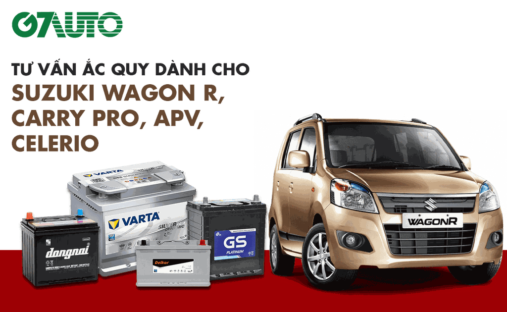 Bình ắc quy xe Suzuki Wagon R, Carry Pro, APV, Celerio: Bảng giá và thông số kỹ thuật