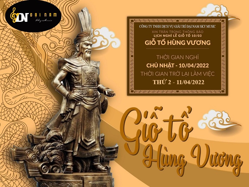 THÔNG BÁO LỊCH NGHỈ LỄ GIỖ TỔ HÙNG VƯƠNG