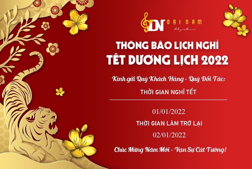 Thông báo lịch nghỉ tết Dương lịch 2022
