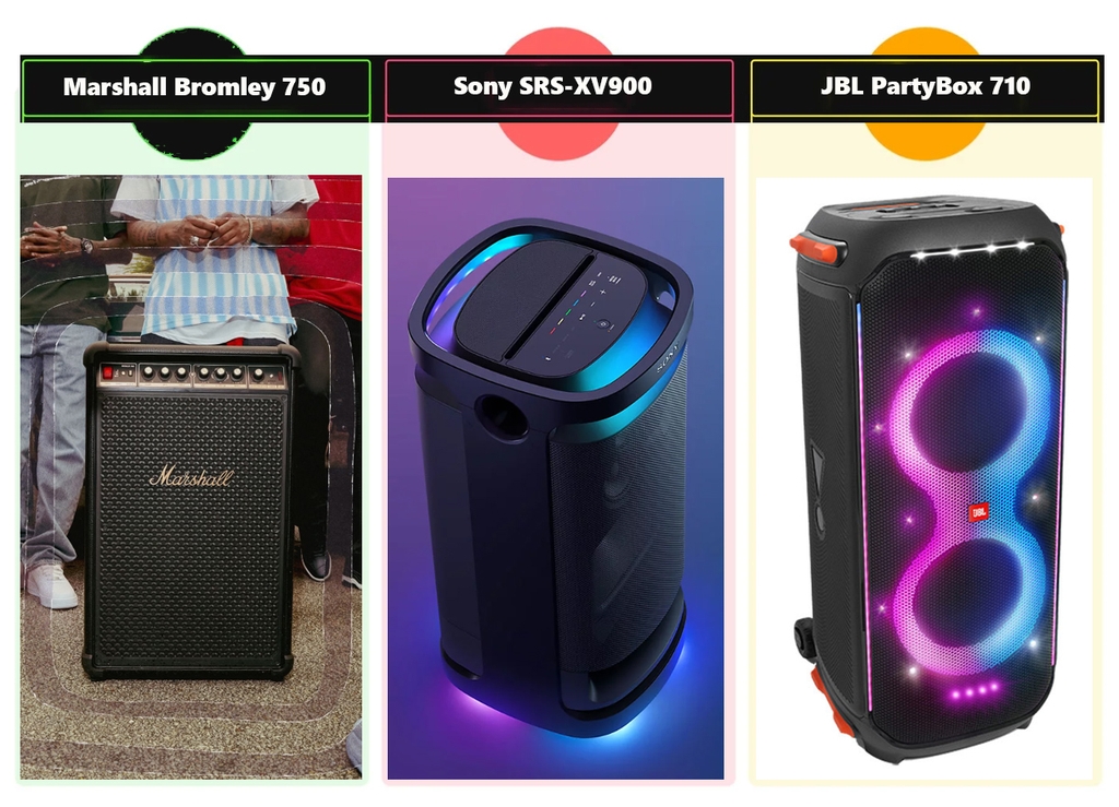 Marshall Bromley 750: So Sánh Huyền Thoại Rock 'n' Roll Với JBL Party Box 710 và Sony XRS XV900