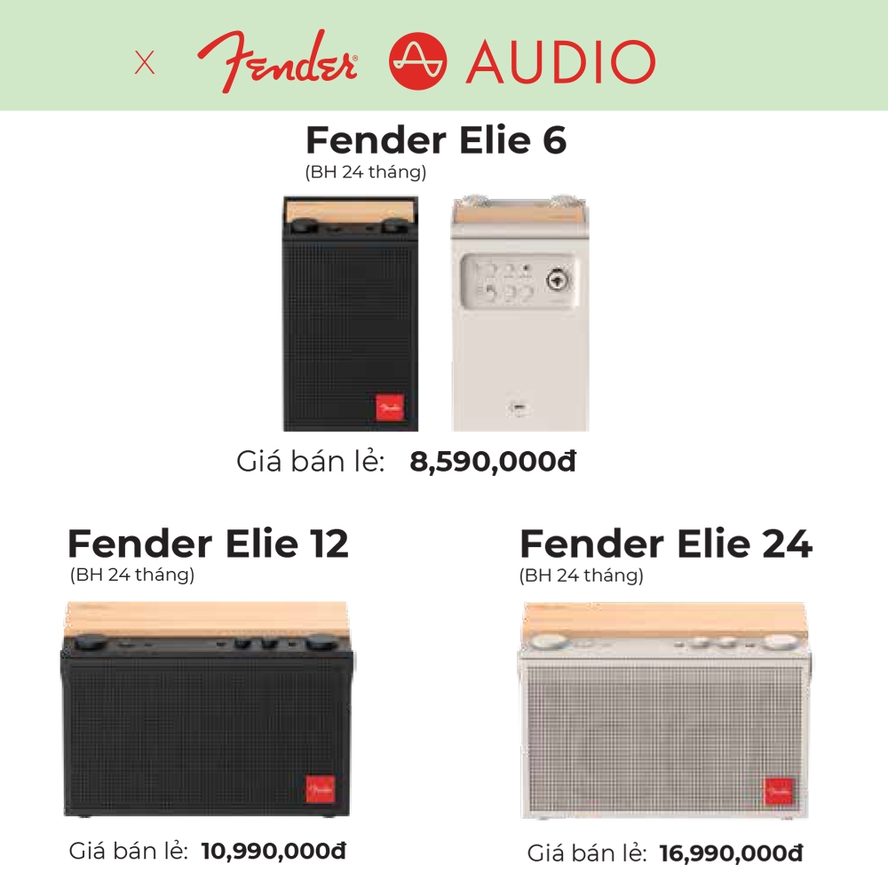 So sánh chi tiết Fender Elie 6, Elie 12 và Elie 24: Lựa chọn nào dành cho bạn?