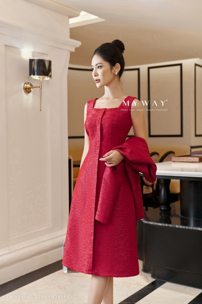 2 màu) Đầm xòe chữ A cổ vuông hai dây bản to | My Way Fashion ...