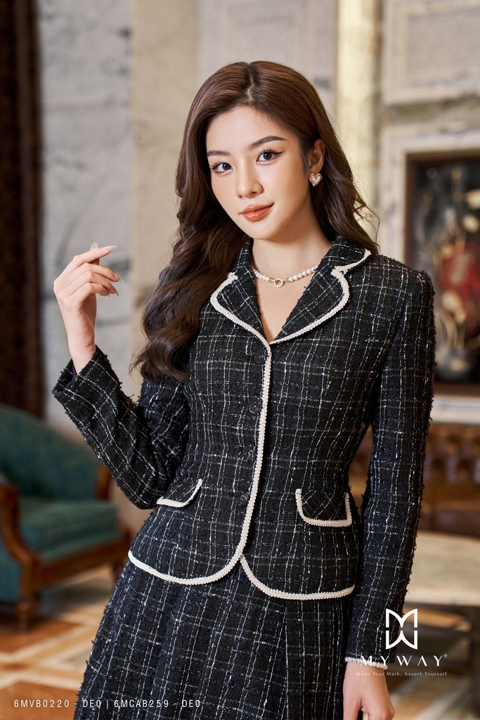 Chân váy Vest Dạ Tweed MY WAY Dáng Xòe Sang Trọng 3MCXB205 Mẫu đẹp, Giá rẻ