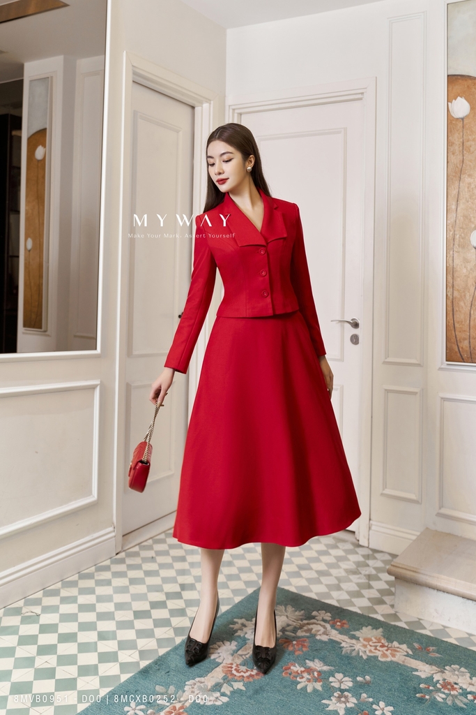 Chân váy xòe dáng dài In Red | My Way Fashion || Thời trang thiết ...