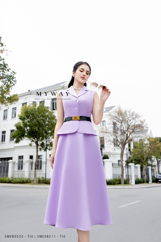 Áo vest không tay dáng peplum