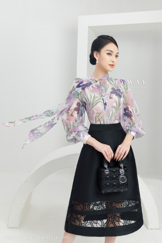 Outlet | Chân váy xòe ba tầng phối ren | My Way Fashion || Thời trang thiết  kế cao cấp