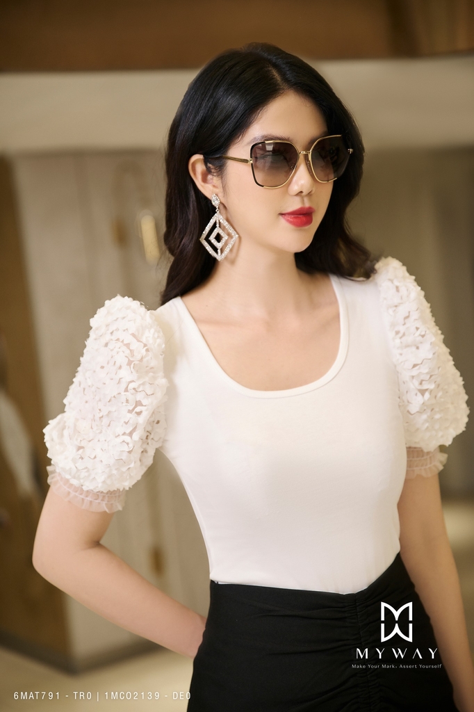 Áo kiểu thun tay bông cổ chữ U | My Way Fashion || Thời trang thiết kế cao cấp Áo Kiểu Thun Tay Bông Cổ Chữ U | My Way Fashion || Thời Trang Thiết Kế Cao Cấp