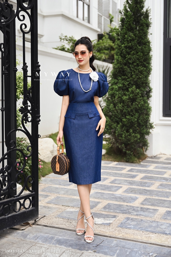 Chân váy bút chì đen công sở dáng dài CV03-25 | Thời trang công sở K&K  Fashion
