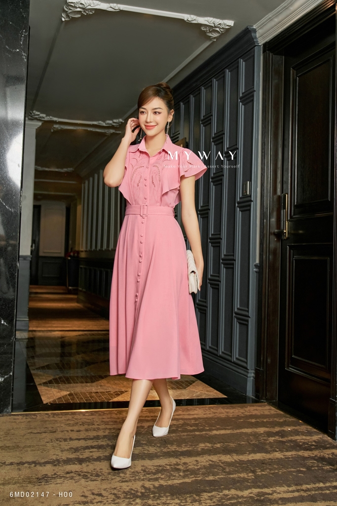 Váy sơ mi nữ dáng suông kẻ sọc dài tay kèm đai lưng phong cách Hàn Quốc mùa  thu  Shopee Việt Nam