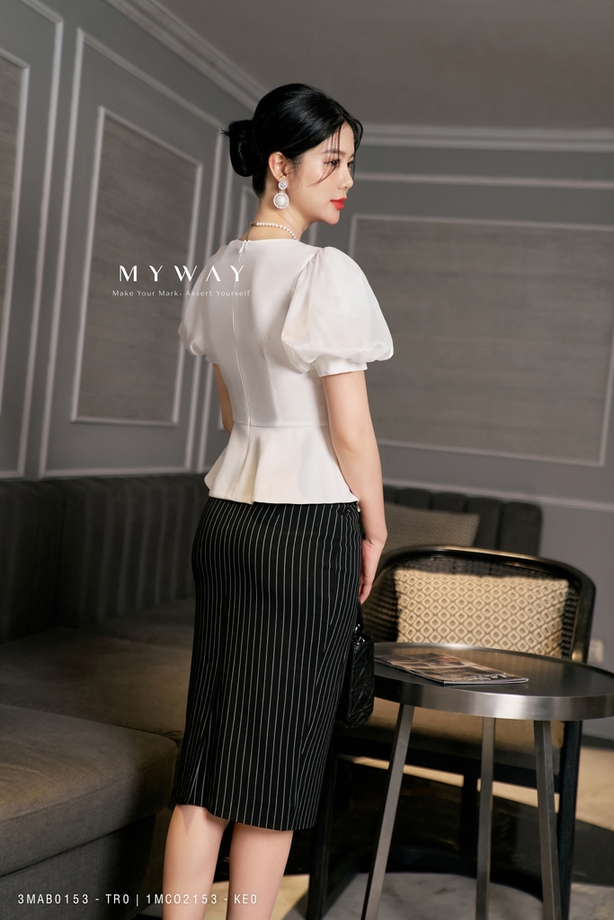 Set bộ áo peplum + chân váy chữ A hoa cắt | Shopee Việt Nam