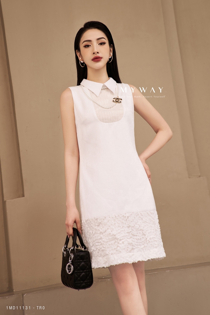 Đầm suông cổ đức cách điệu White | My Way Fashion || Thời trang ...