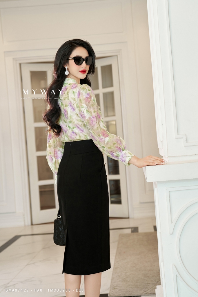 HBZ451 - Chân váy bút chì dài xẻ sau | HUONG BOUTIQUE