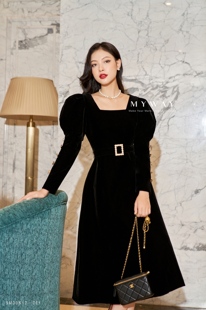 MS896 Set váy áo phối viền màu cúc ngọc tay bồng tiểu thư Hàn Quốc | Phu  Linh - Fashion & More