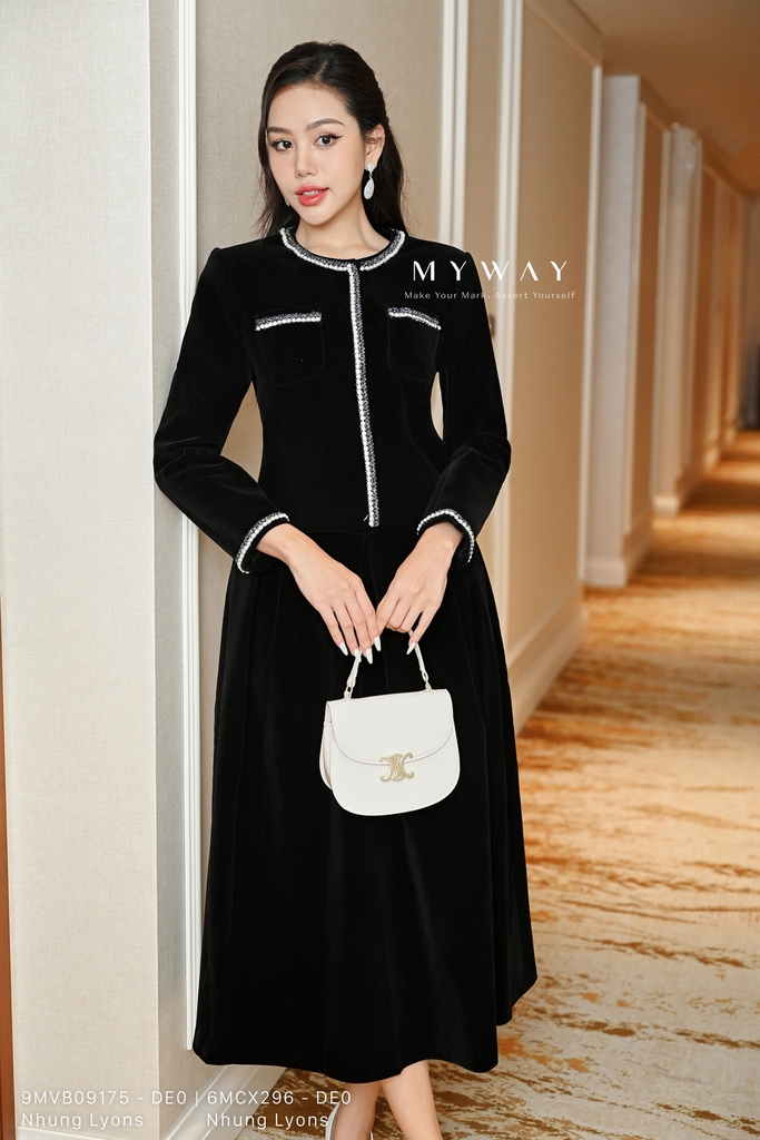 Outlet Áo vest Nhung phối viền tinh tế My Way Fashion Thời trang