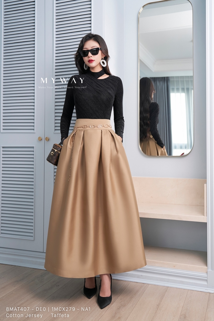 Chân váy xòe ngắn sexy lưng cao thời trang cạp nhún xinh xắn chất liệu  thoải mái LOVADO-CV248 - MixASale