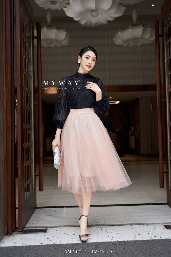 2 màu) Đầm xòe tay bồng cổ biến kiểu | My Way Fashion || Thời trang thiết  kế cao cấp