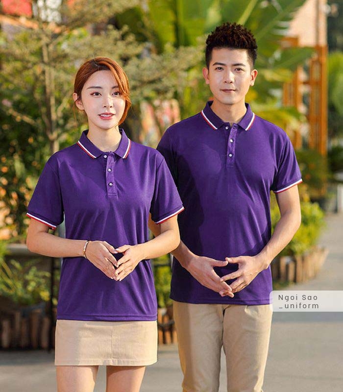 Áo Thun Đồng Phục Màu Tím Dpapt-Ti-0029 Đồng Phục Ngôi Sao