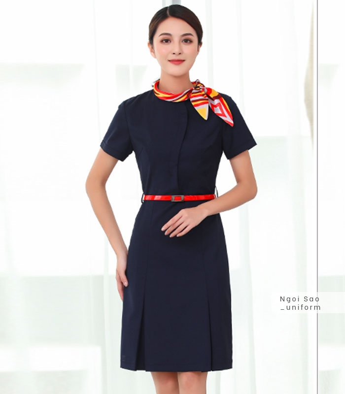 đồng phục công sở asian váy liền mẫu đẹp form chuẩn chất đẹp thiết kế  sang