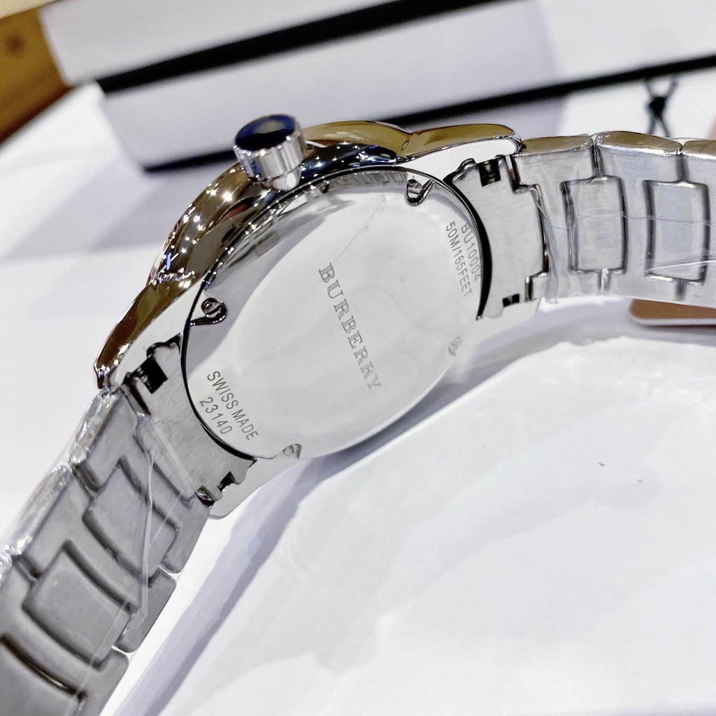 Đồng Hồ Nam Burberry BU10004 Máy Thụy Sĩ Quartz Size 40mm Dây Thép Silver Mặt Trắng