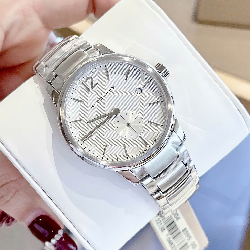 Đồng Hồ Nam Burberry BU10004 Máy Thụy Sĩ Quartz Size 40mm Dây Thép Silver Mặt Trắng