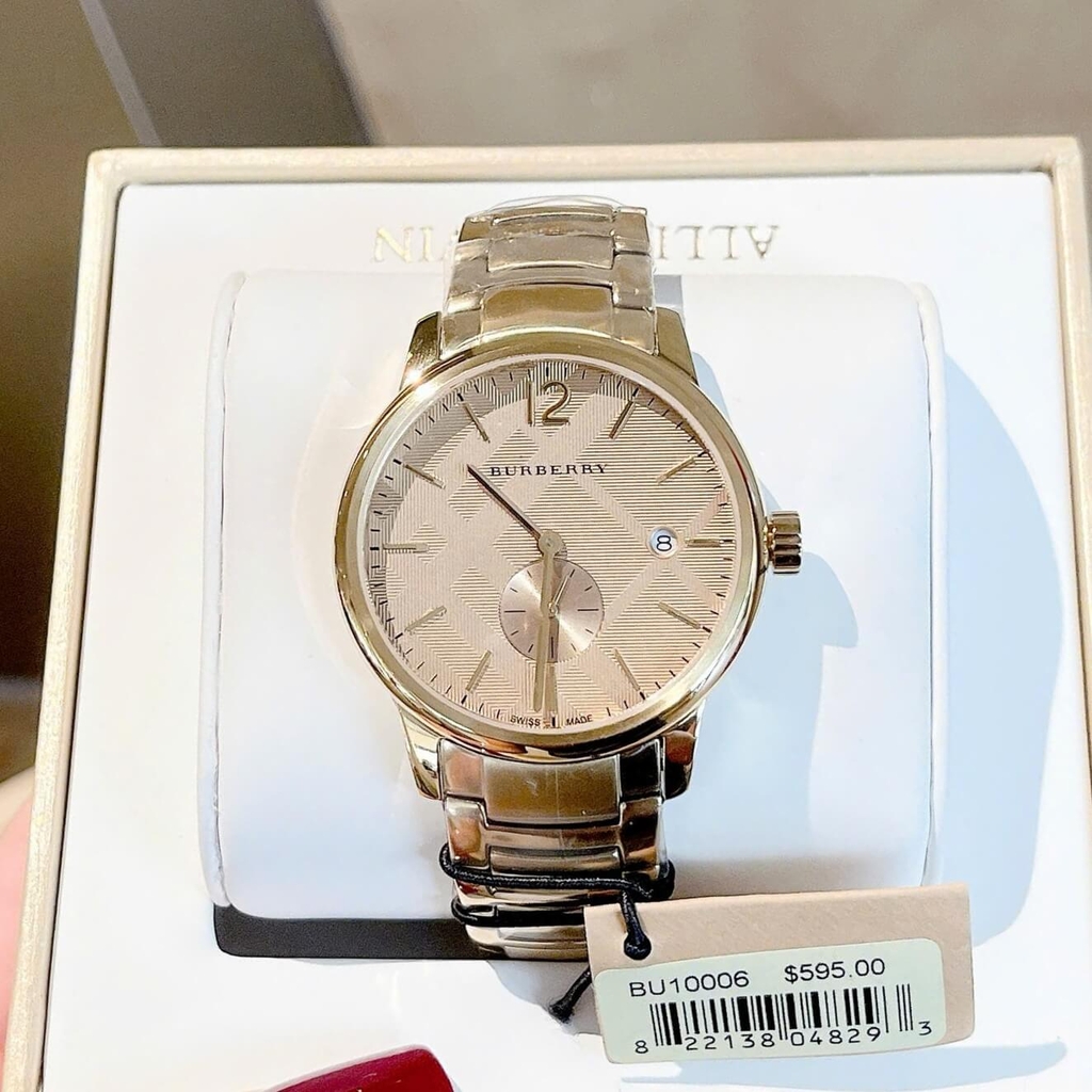 Đồng Hồ Nam Burberry BU10006 Máy Thụy Sĩ Quartz Size 40mm Dây Thép Màu Vàng Gold