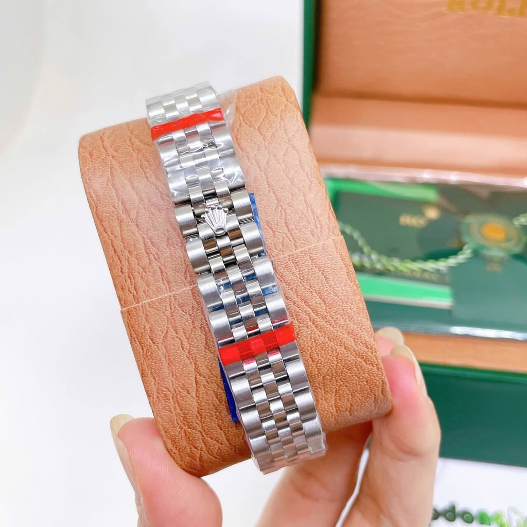 Đồng Hồ Rolex Datejust Nữ Dây Thép Silver Mặt Trắng Đính Đá Size 31mm - Quartz