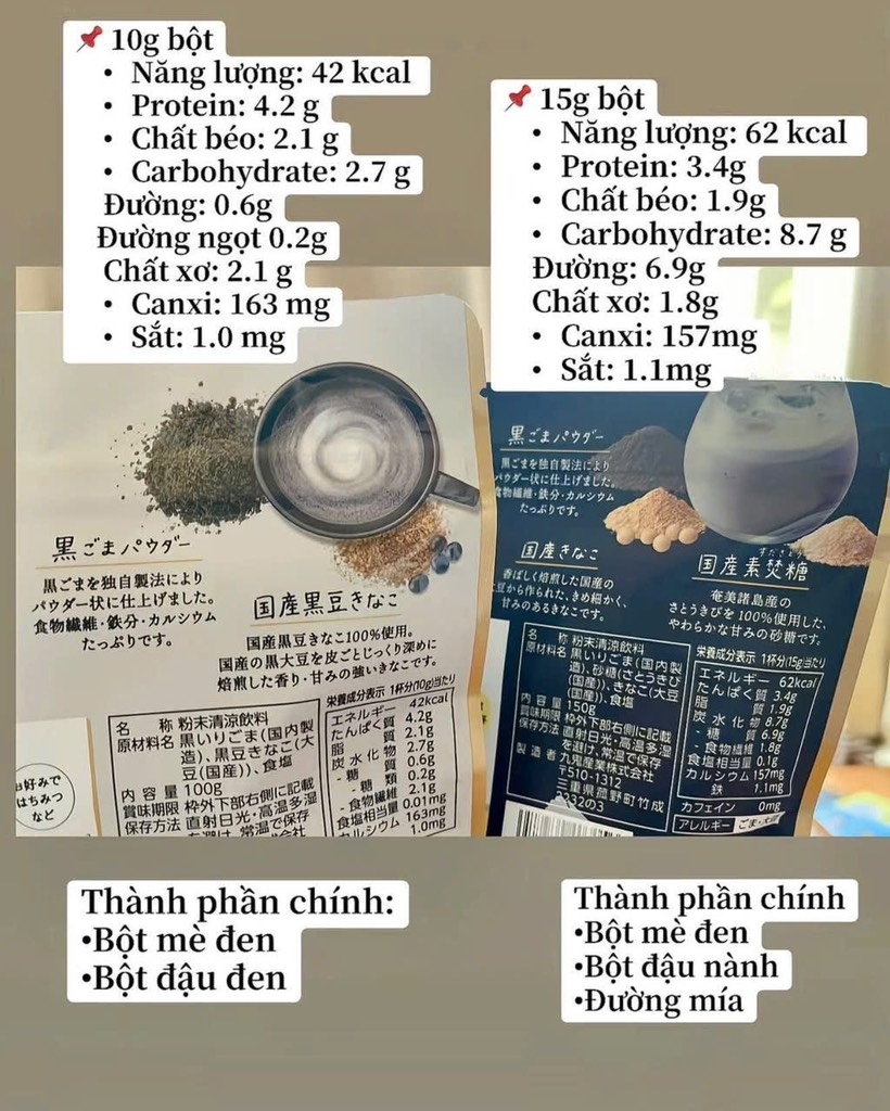 Bột mè đen đậu nành pha Latte 150g - Nhật Bản