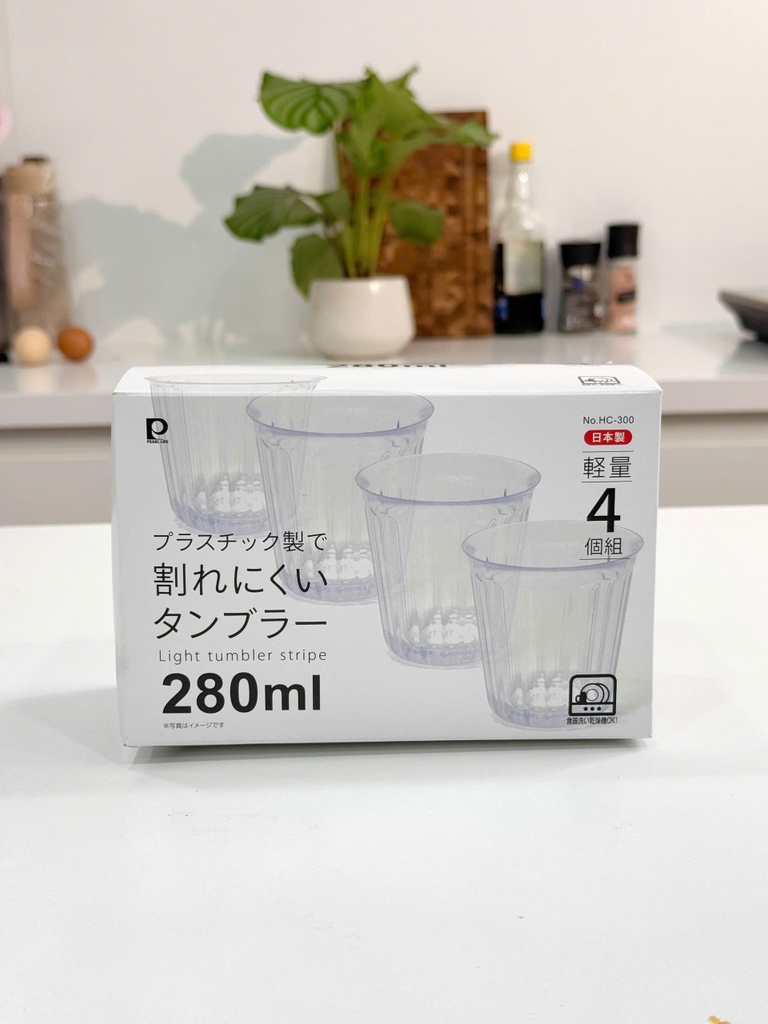 Bộ 4 cốc nhựa trong siêu bền Pearl Life 280ml