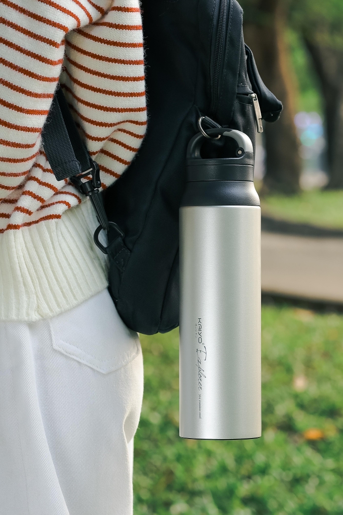 Bình giữ nhiệt inox 304 có lưới lọc trà Kaiyo, dung tích 800ml, màu Silver