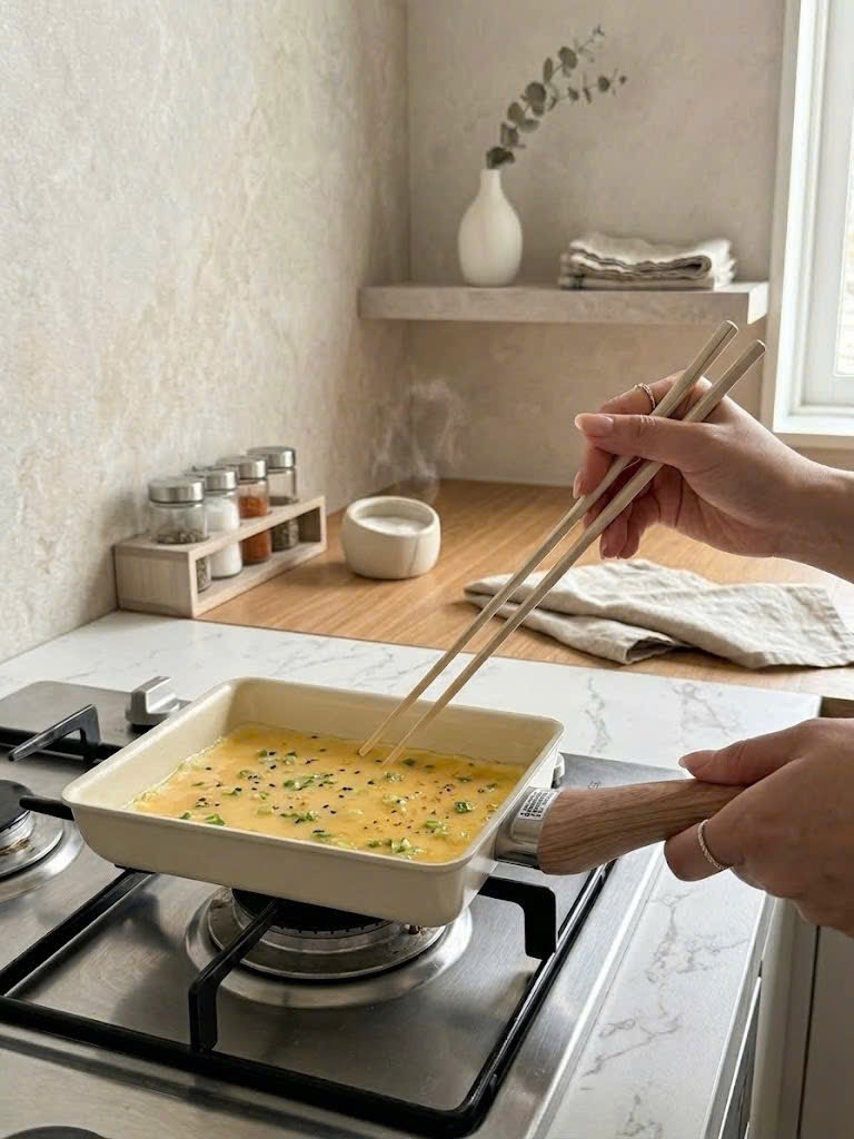 Chảo chiên trứng 
cuộn chống dính 
Ceramic Kakusee 
13x18cm