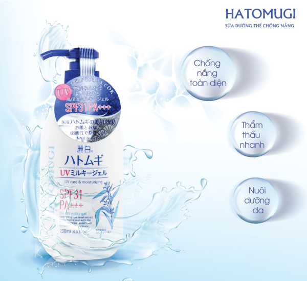 Sữa Dưỡng Thể Chống Nắng Hatomugi SPF31 PA+++ 250g