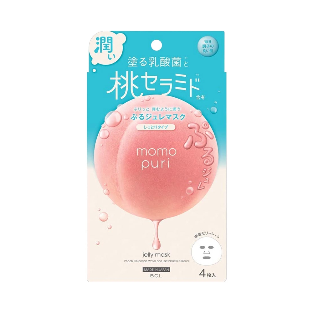Mặt nạ dưỡng ẩm tươi mát BCL Momo Puri Cool Jelly Mask 4 miếng (Hương đào)