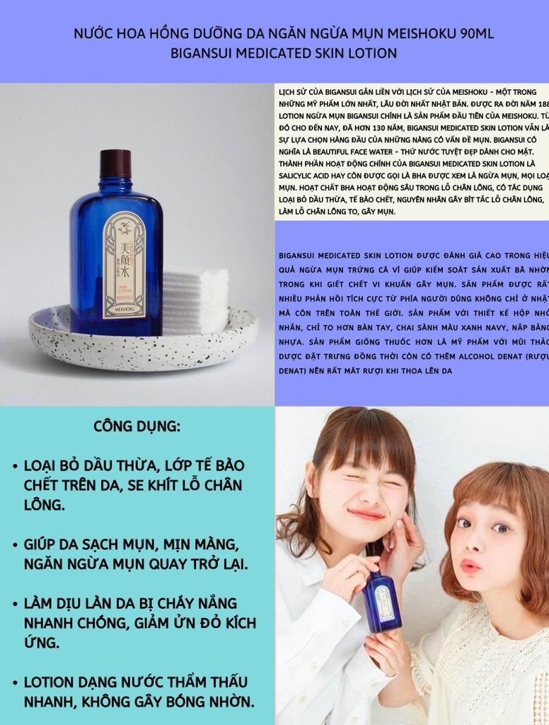Nước hoa hồng trị mụn Meishoku